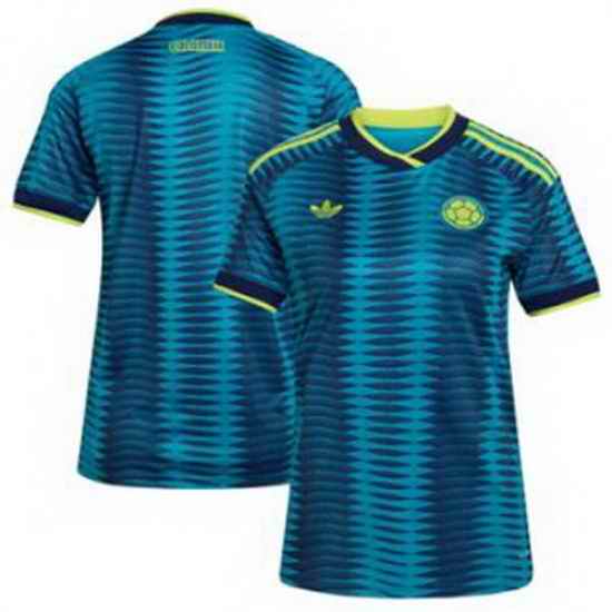 Women Colombia Blank 2026 Away Replica Turquoise Jersey 3